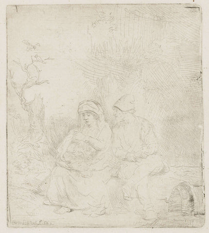 The Rest on the Flight into Egypt, Rembrandt van Rijn, 1645 Canvas Print