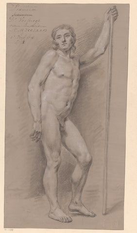 Standing male nude, seen from the front (2nd prize 1776), Dirk Versteegh, 1776 Canvas Print