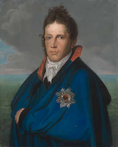 Willem Frederik (1772-1843), hereditary prince of Orange-Nassau. Later King William I. Named 'Het mantelportret', anonymous, 1805 - 1810 Canvas Print