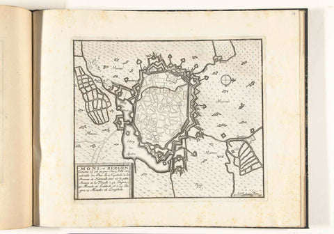 Map of Mons, ca. 1693-1696, anonymous, 1693 - 1696 Canvas Print