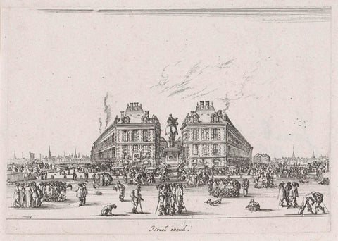 Place Dauphine in Parijs, Stefano della Bella, 1642 Canvas Print