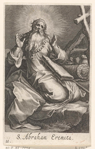 Saint Abraham of Edessa as hermit, Boetius Adamsz. Bolswert, 1590 – 1612 Canvas Print