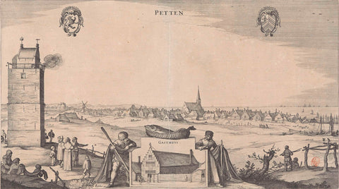 Lottery card for a new guesthouse in Petten, 1643, Claes Jansz. Visscher (II), 1643 Canvas Print