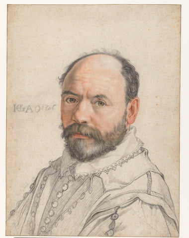 Portrait of Pierre Francheville (Francavilla), Hendrick Goltzius, 1590 - 1591 Canvas Print