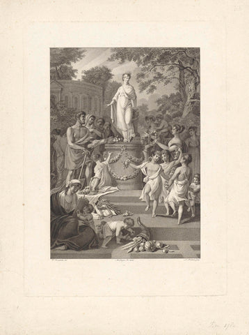 Allegory on the 25th anniversary of the Maatschappij tot Nut van 't Algemeen, 1809, Ludwig Gottlieb Portman, 1809 Canvas Print