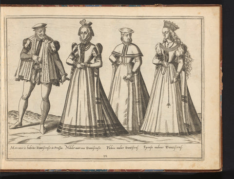 Three women and a man dressed according to the fashion of ca. 1580 in Danzig, Abraham de Bruyn, 1581 Canvas Print