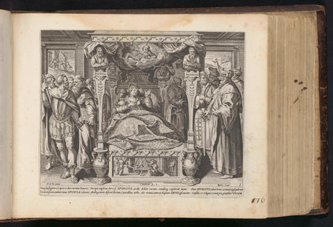 Bed with the Bride of Christ, anonymous, Johann Sadeler (I), 1646 Canvas Print