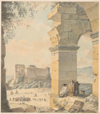 Colosseum and Santi Quattro Coronati, Josephus Augustus Knip, 1787 - 1847 Canvas Print