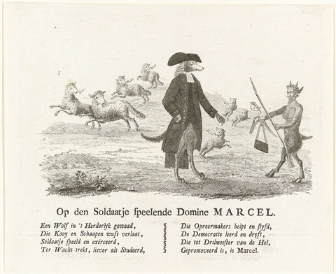 Cartoon on patriotse minister A. Marcel, 1787, anonymous, 1787 Canvas Print