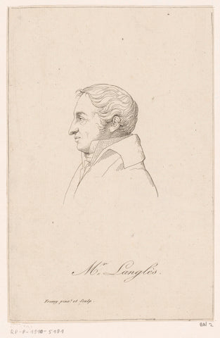 Portrait of Louis-Mathieu Langlès, Jacques Noël Marie Frémy, 1815 - 1817 Canvas Print