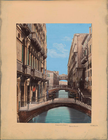 Brug der Zuchten en Palazzo Ducale in Venetië, anonymous, 1850 - 1876 Canvas Print