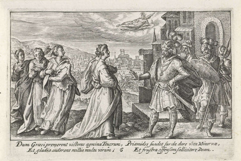 Hector asks his mother and sisters to sacrifice, Crispijn van de Passe (I), 1613 Canvas Print