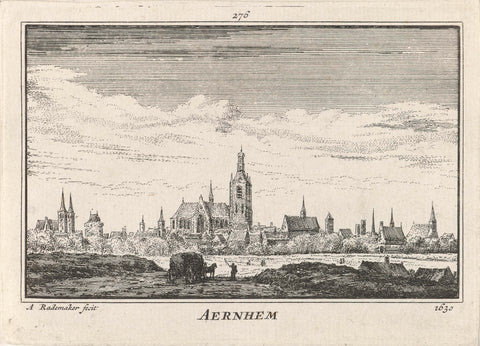 View of Arnhem, Abraham Rademaker, 1727 - 1733 Canvas Print