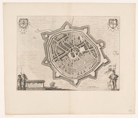 Map of Oldenzaal in 1626, anonymous, 1652 Canvas Print