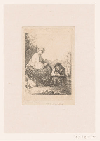 Toilet of Batseba, Monogrammist BG, 1700 - 1799 Canvas Print