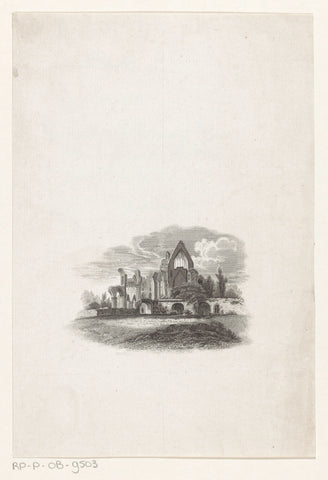 Ruïne van Melrose Abbey, Abraham Veelwaard, in or before 1827 Canvas Print