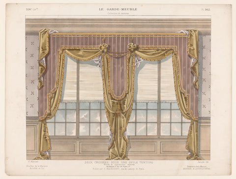 Windows with curtain, Léon Laroche, c. 1885 - c. 1895 Canvas Print