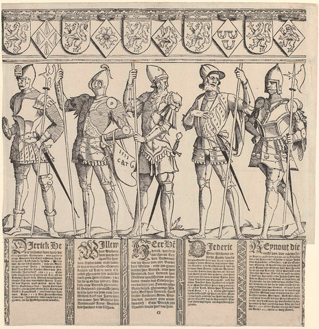 Lords of Brederode, from Zyphridus to Reinout III (right middle page), Cornelis Anthonisz., 1551 Canvas Print