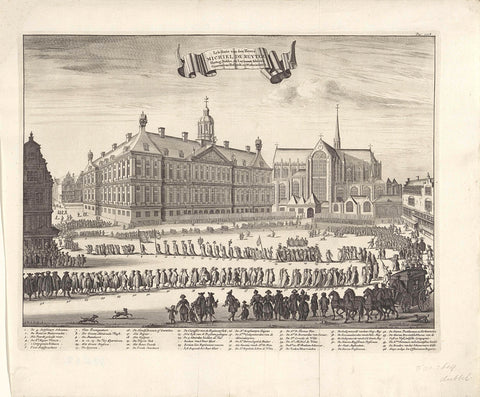 Funeral procession of Michiel de Ruyter, 1677, Bastiaen Stopendael, 1687 - 1701 Canvas Print