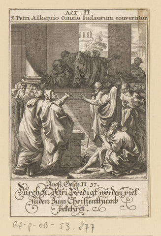 Jews by the words of Apostle Peter converted, anonymous, 1697 Canvas Print