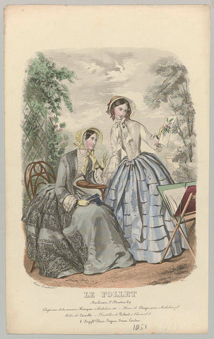 Le Follet, 1851, No. 1675 : Chapeaux de la maison (...), anonymous, 1851 Canvas Print