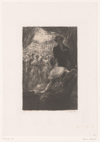 Berlioz and a lady on a ball, Henri Fantin-Latour, 1888 Canvas Print