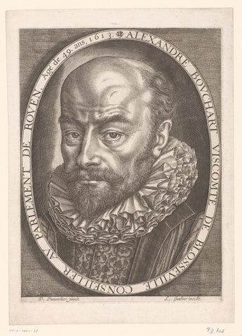 Portrait of Alexandre Bouchart at the age of 49, Leonard Gaultier, 1613 Canvas Print