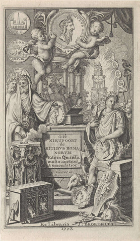 Figures from Roman antiquity, Jan Goeree, 1747 Canvas Print