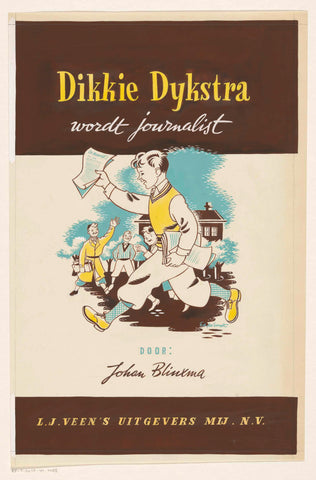 Band design for: Johan Blinxma, Dikkie Dijkstra becomes journalist, c. 1947, Eddy de Smet, in or after 1947 Canvas Print