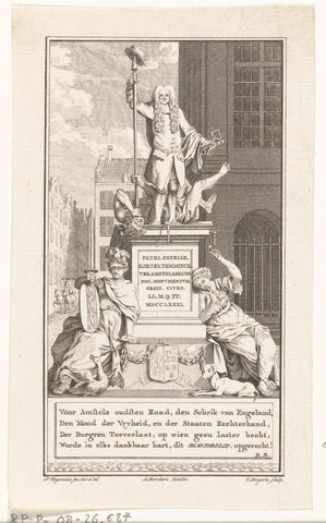 Monument to the Amsterdam mayor Egbert de Vrij Temminck, Cornelis Bogerts, after 1781 - before 1817 Canvas Print