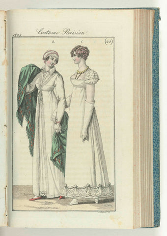 Journal des Dames et des Modes, editie Frankfurt 30 October 1808, Costume Parisien (44), Friedrich Ludwig Neubauer, 1808 Canvas Print