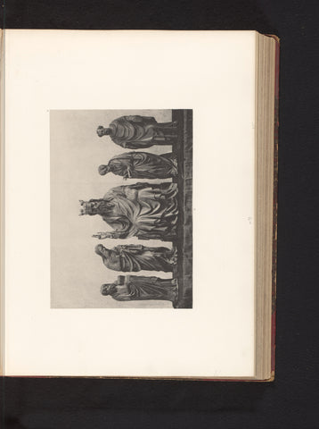 Five oak sculptures by Biblical figures from the Holy Redeemer Church in Hakendover, exhibited at an exhibition on religious objects from the Middle Ages and Renaissance in 1864 in Mechelen, Joseph Maes, 1864 - in or before 1866 Canvas Print