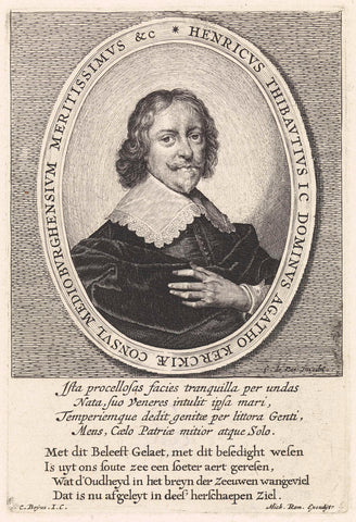 Portret van Hendrick Thibaut, Crispijn van de Passe (II), in or after 1667 - 1670 Canvas Print