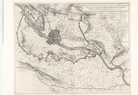 Map of the siege of Maastricht, 1632, anonymous, 1649 - 1652 Canvas Print