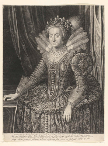 Portrait of Elisabeth Stuart, wife of Frederick V, Queen of Bohemia, Boëtius Adamsz. Bolswert, 1615 Canvas Print