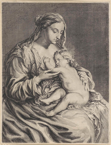 Maria with the Christ Child, Jacob Gole, 1680 - 1724 Canvas Print