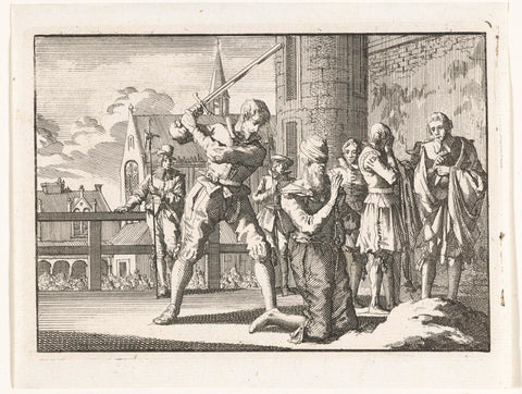 Beheading of Johan van Oldenbarnevelt, 1619, Jan Luyken, 1696 - 1700 Canvas Print