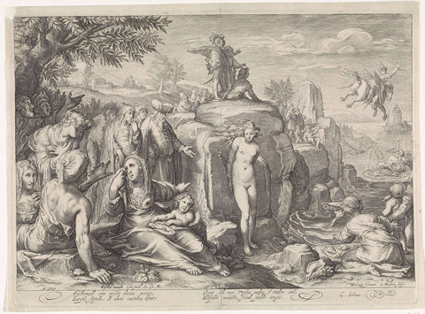 Andromeda chained to the rock, Jacob Matham, 1601 - 1652 Canvas Print