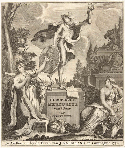 Title page for the Europian Mercury of 1731, Jan Ruyter, 1731 Canvas Print