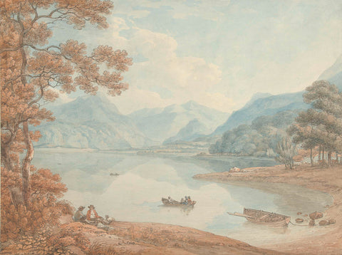 View of Derwent Water, in the direction of Borrowdale (Cumberland), Thomas Hearne, 1754 - 1817 Canvas Print