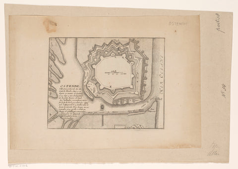 Fortress map of Ostend, anonymous, 1690 - 1702 Canvas Print