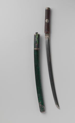 Black lacquered scabbard with nashiji of malachite-green pulver, Seki-school, c. 1500 - c. 1700 Canvas Print