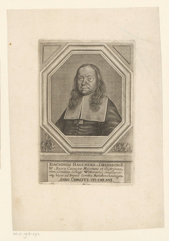 Portrait of Joachim Hagemeier, Matthias van Sommer, 1666 Canvas Print