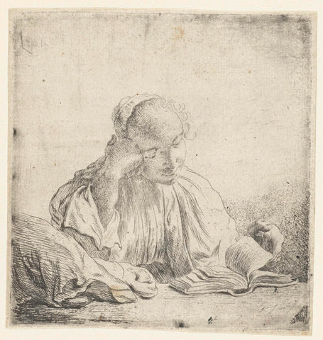 Reading young woman, Jan Lievens (attributed to), 1630 - 1700 Canvas Print