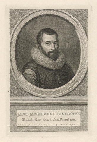 Portrait of Jacob Jacobszoon Hinlopen, Jacob Houbraken, 1796 Canvas Print