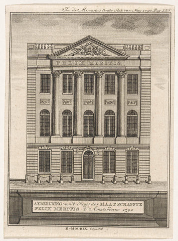 Façade of Felix Meritis, 1790, anonymous, 1791 Canvas Print