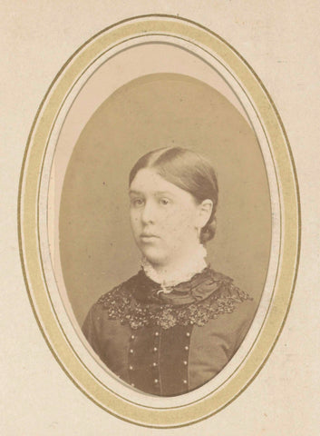 Portrait of a young woman with a decorated collar, Brainich & Leusink, 1881 - c. 1900 Canvas Print