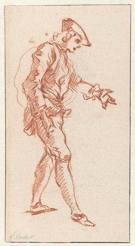 Standing huntman, François Boucher, 1713–1734 Canvas Print