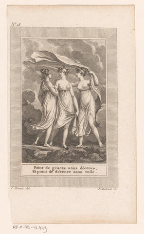 Three graces, Pierre Audouin, 1801 Canvas Print