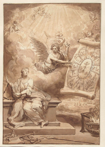 Frontispiece Design for the New Testament, Philip Tidemann, c. 1700 Canvas Print